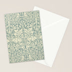 William Morris Brer Rabbit Blue Slate Vellum Pattern Stationery Card Gallery Image 2
