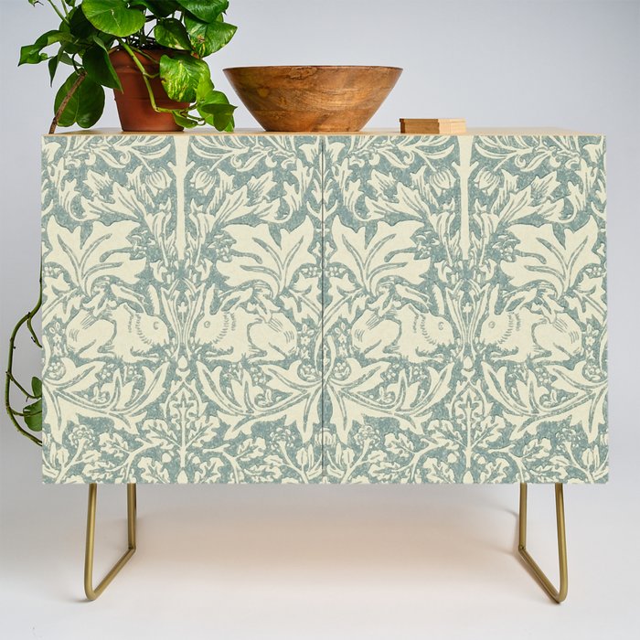 William Morris Brer Rabbit Blue Slate Vellum Pattern Credenza Gallery Image 1