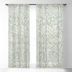 William Morris Brer Rabbit Blue Slate Vellum Pattern Window Curtain Gallery Image 3
