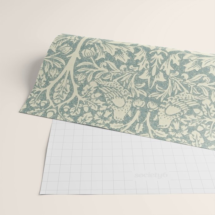 William Morris Brer Rabbit Blue Slate Vellum Pattern Wrapping Paper Gallery Image 2