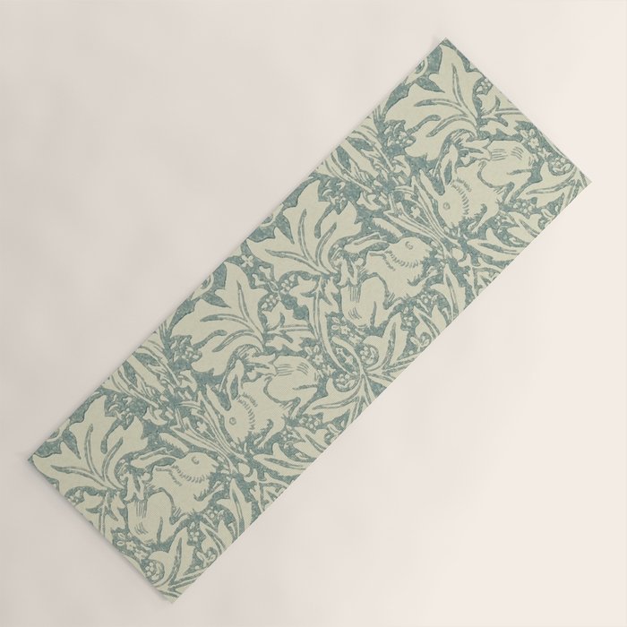 William Morris Brer Rabbit Blue Slate Vellum Pattern Yoga Mat Gallery Image 1