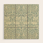 William Morris Brer Rabbit Blue Slate Vellum Pattern Wood Wall Art Gallery Image 1