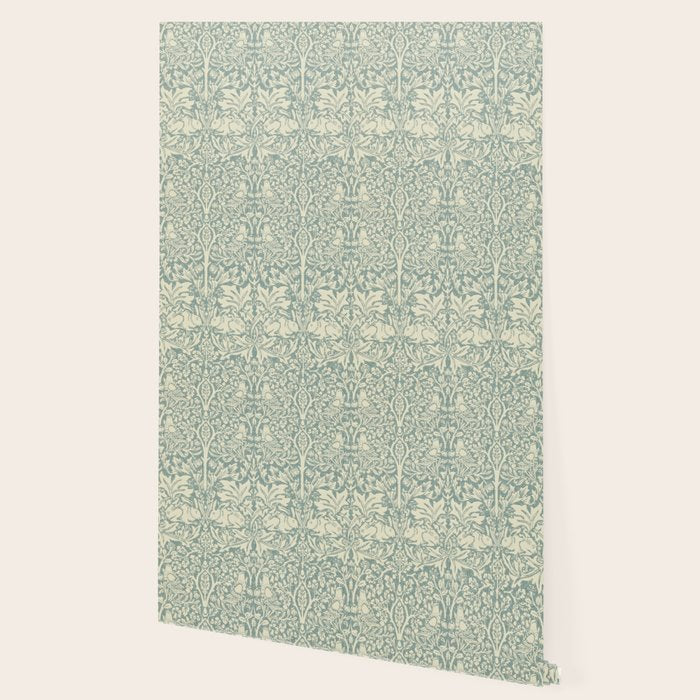 William Morris Brer Rabbit Blue Slate Vellum Pattern Wallpaper Gallery Image 2