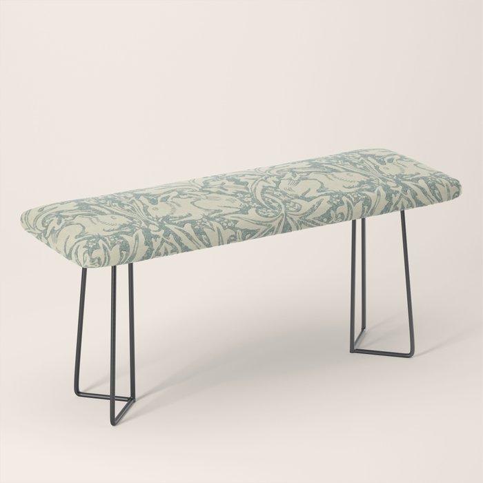 William Morris Brer Rabbit Blue Slate Vellum Pattern Bench Gallery Image 1