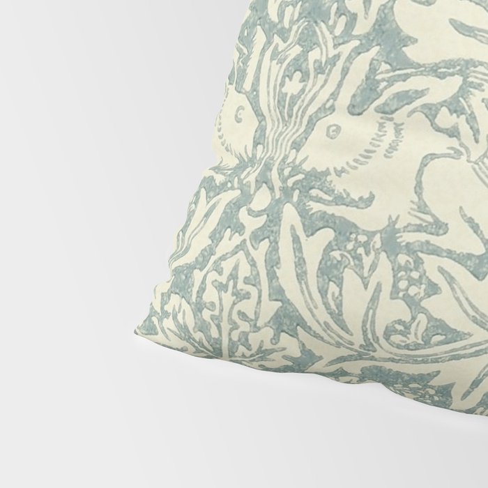 William Morris Brer Rabbit Blue Slate Vellum Pattern Pillow Sham Gallery Image 4