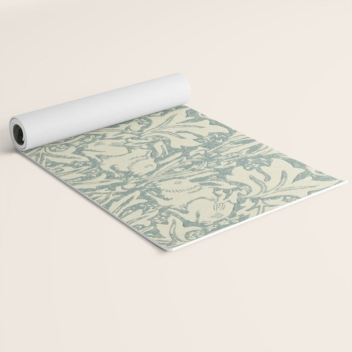 William Morris Brer Rabbit Blue Slate Vellum Pattern Yoga Mat Gallery Image 2