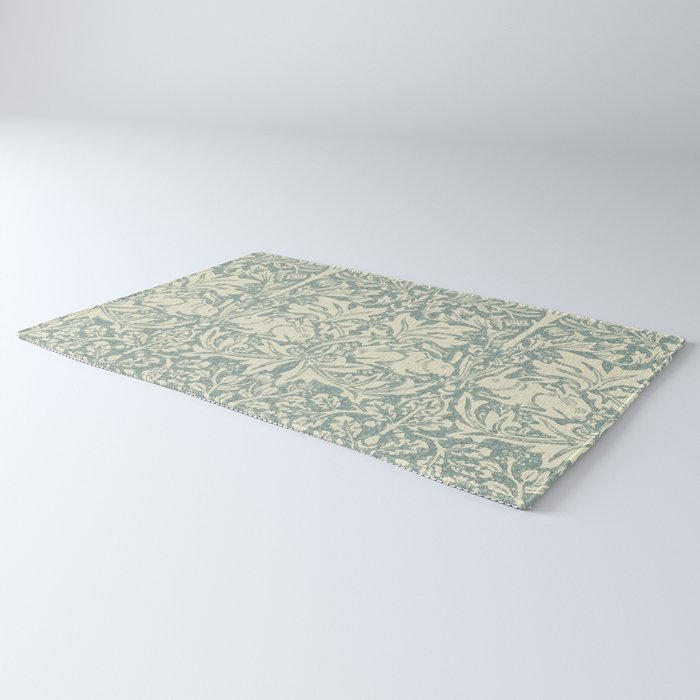 William Morris Brer Rabbit Blue Slate Vellum Pattern Rug Gallery Image 3