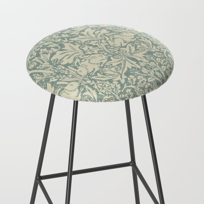 William Morris Brer Rabbit Blue Slate Vellum Pattern Stool Gallery Image 2