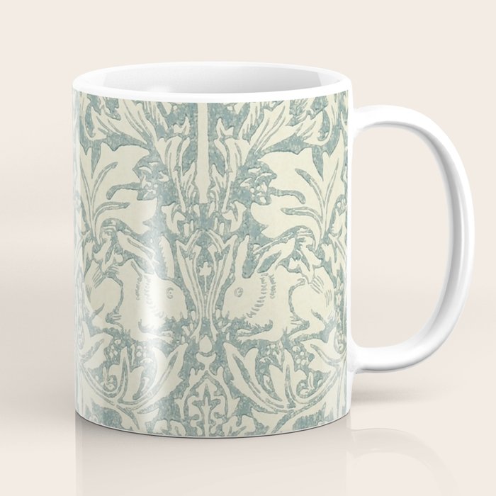 William Morris Brer Rabbit Blue Slate Vellum Pattern Coffee Mug Gallery Image 1