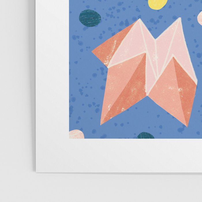 Origami Fortune Teller in Lavender & Pastel Pink Poster Gallery Image 3