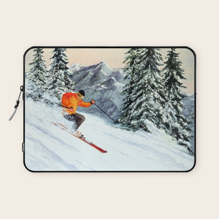 Skiing The Clear Leader Laptop Sleeve Gallery Image 1