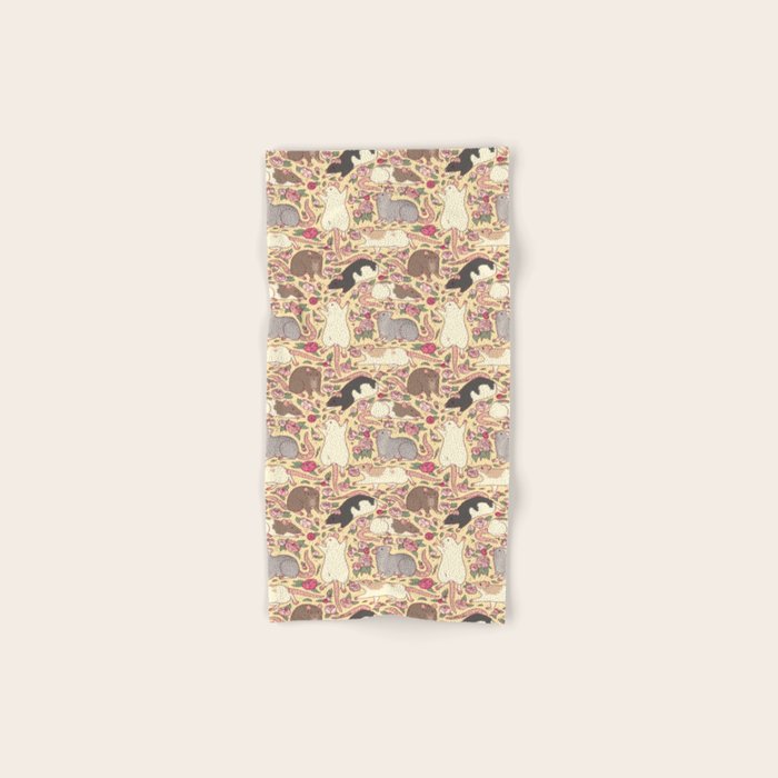 Rats & Peonies Bath Towel Gallery Image 1