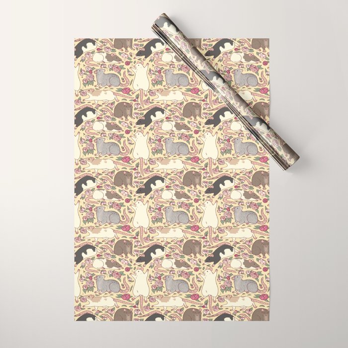 Rats & Peonies Wrapping Paper Gallery Image 1