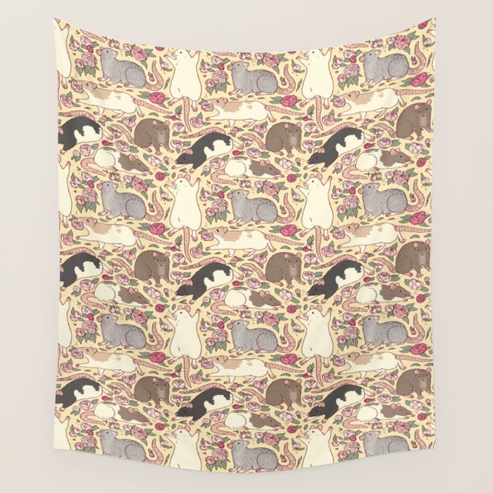Rats & Peonies Wall Tapestry Gallery Image 4