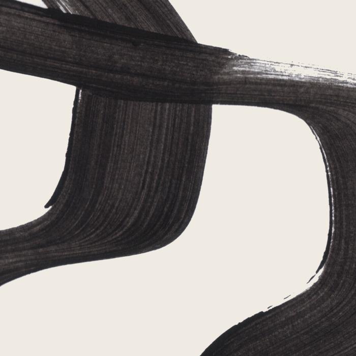 Mid Century Modern Minimalist Abstract Art Brush Strokes Black & White Ink Art Ripple Lines Coffee Mug Gallery Image 2