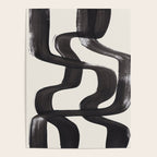 Mid Century Modern Minimalist Abstract Art Brush Strokes Black & White Ink Art Ripple Lines Poster Gallery Image 4