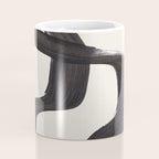Mid Century Modern Minimalist Abstract Art Brush Strokes Black & White Ink Art Ripple Lines Coffee Mug Gallery Image 4