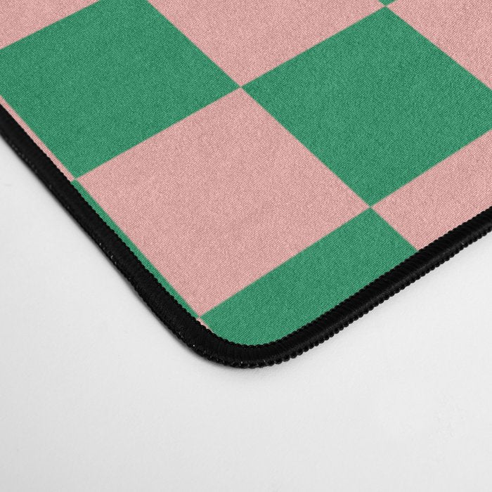 Miniature Check Pattern in Pink and Green Desk Mat Gallery Image 4