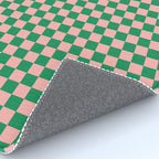 Miniature Check Pattern in Pink and Green Rug Gallery Image 4