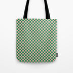 Miniature Check Pattern in Pink and Green Tote Bag Gallery Image 1