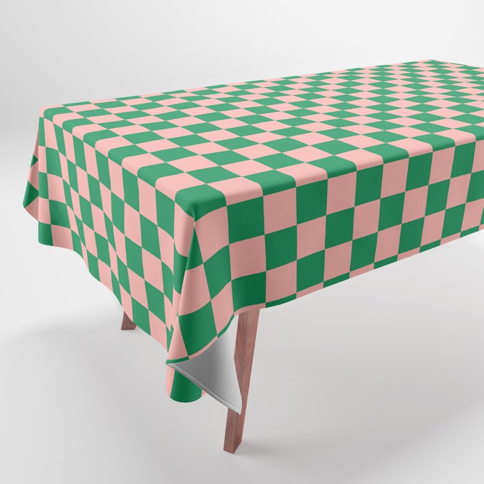 Miniature Check Pattern in Pink and Green Tablecloth Gallery Image 1