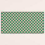 Miniature Check Pattern in Pink and Green Desk Mat Gallery Image 3