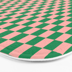 Miniature Check Pattern in Pink and Green Bath Mat Gallery Image 3