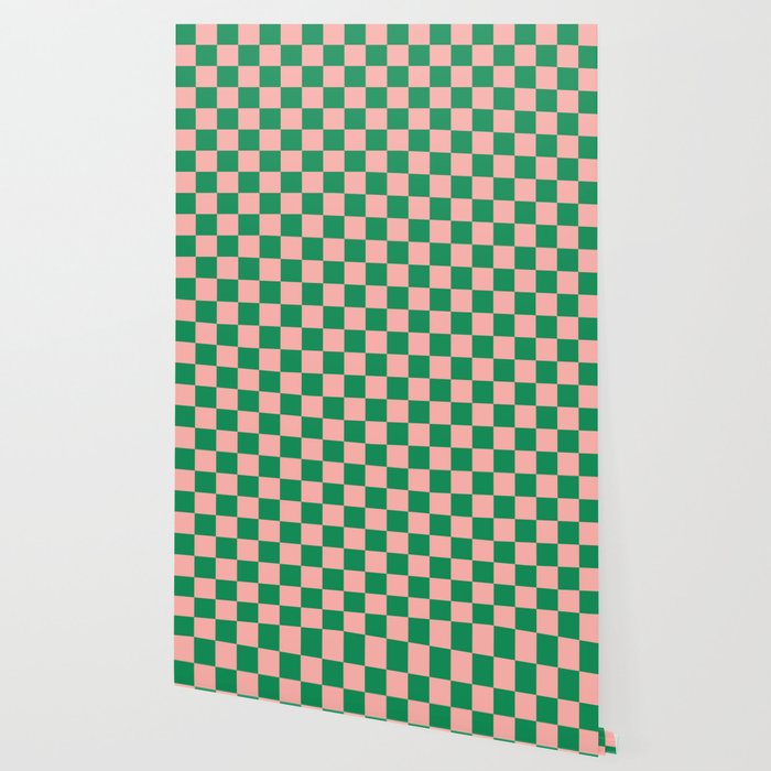 Miniature Check Pattern in Pink and Green Wallpaper Gallery Image 2
