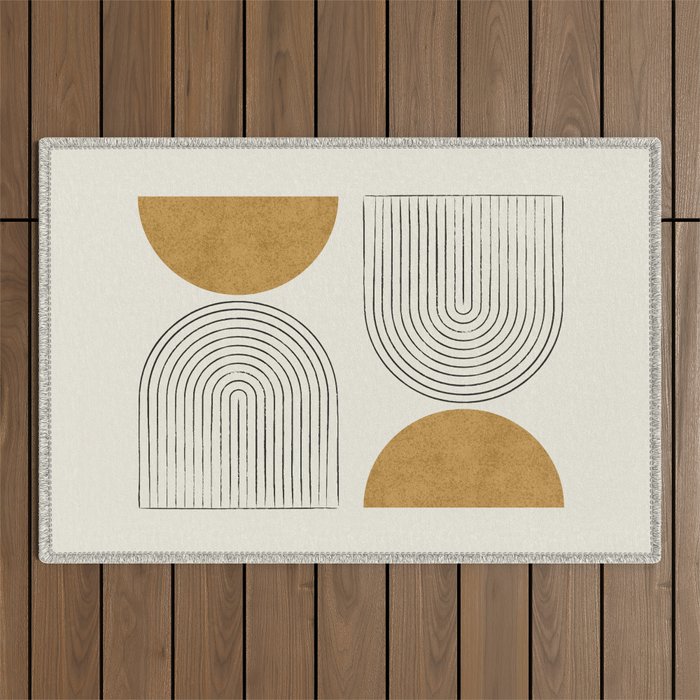 Arch Balance Gold Outdoor Rug Gallery Image 1