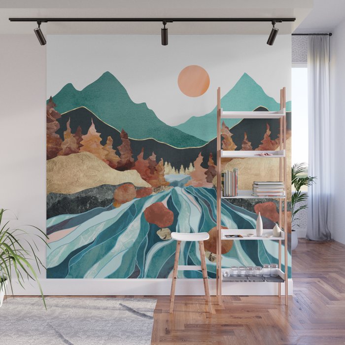Blue River Wall Mural Gallery Image 1