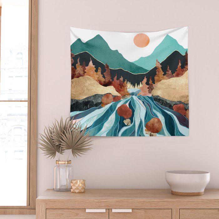 Blue River Wall Tapestry Gallery Image 2