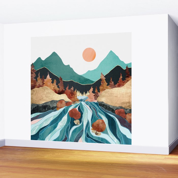Blue River Wall Mural Gallery Image 2