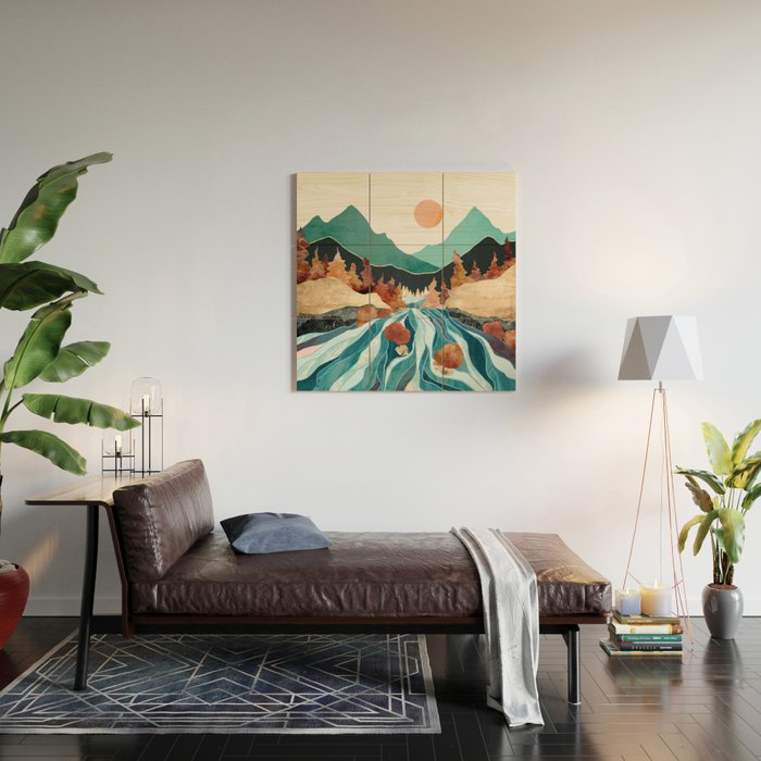 Blue River Wood Wall Art Gallery Image 2