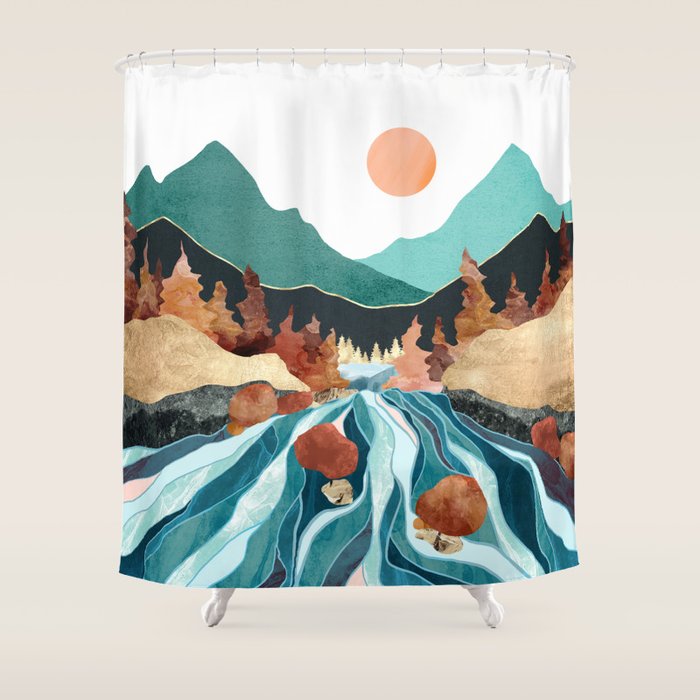 Blue River Shower Curtain Gallery Image 1