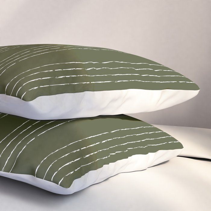 Lines #5 (Olive Green) Pillow Sham Gallery Image 3