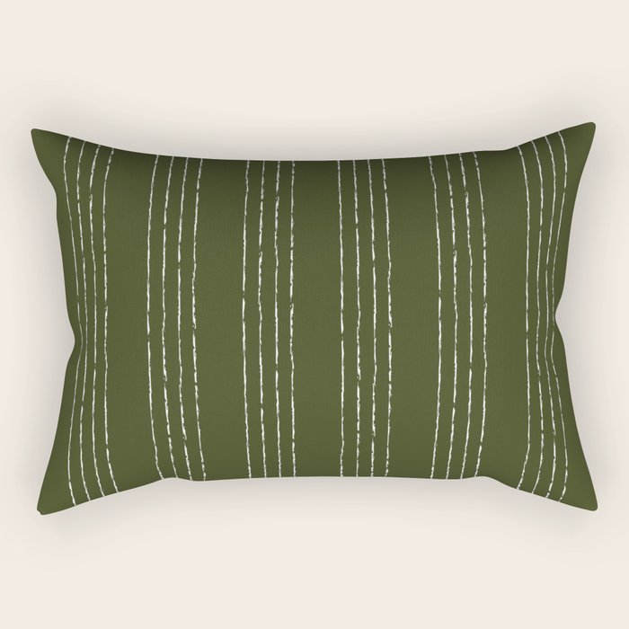 Lines #5 (Olive Green) Rectangular Pillow Gallery Image 1