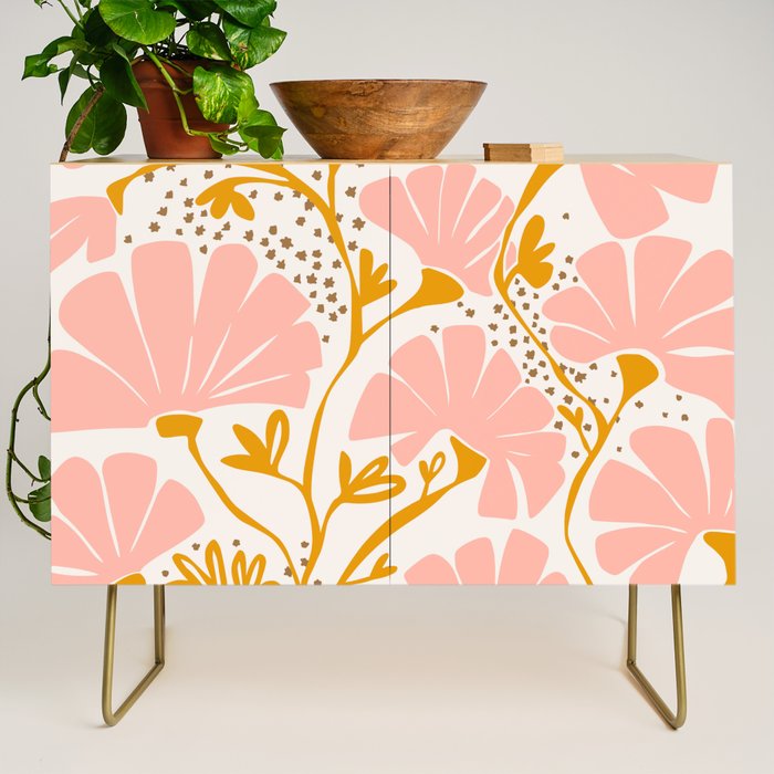 Ever blooming good vibes soft colors Credenza Gallery Image 1