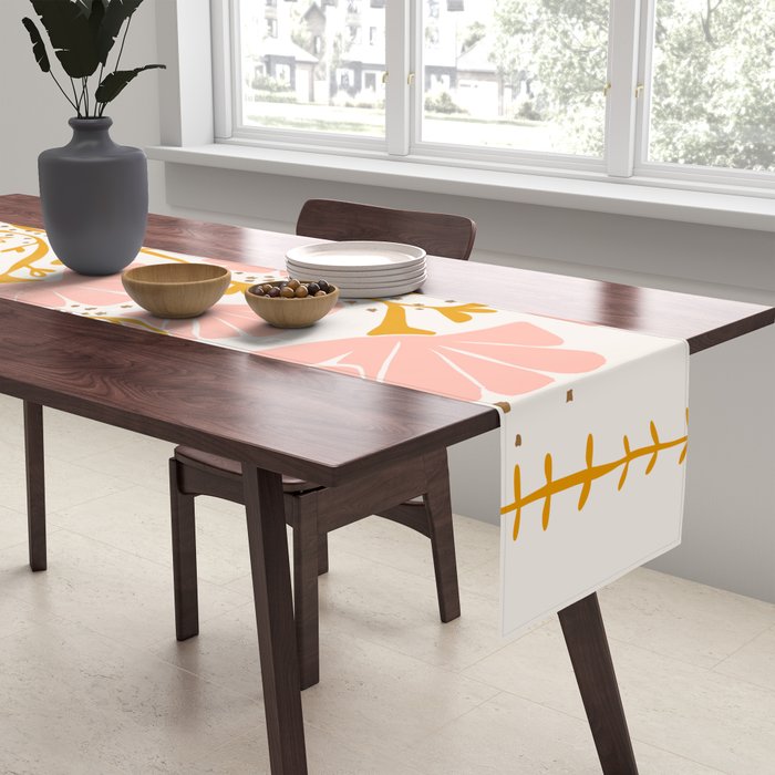 Ever blooming good vibes soft colors Table Runner Gallery Image 2