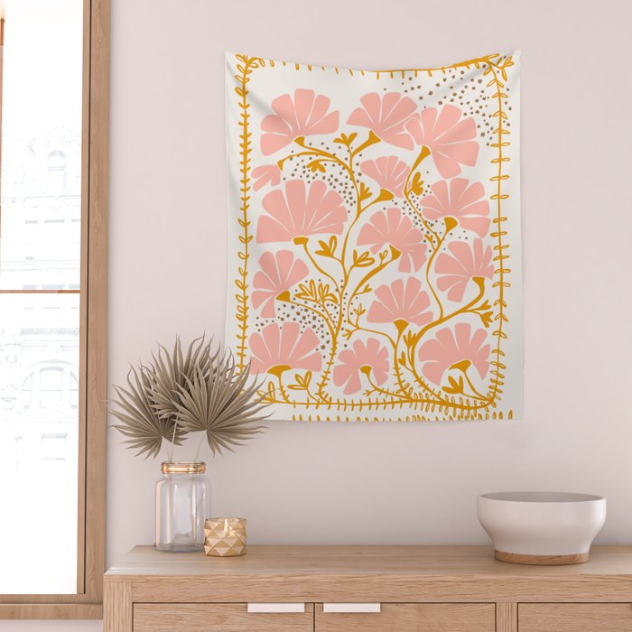 Ever blooming good vibes soft colors Wall Tapestry Gallery Image 2