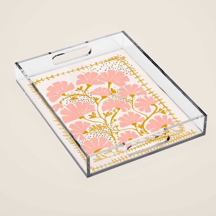 Ever blooming good vibes soft colors Acrylic Tray Gallery Image 1