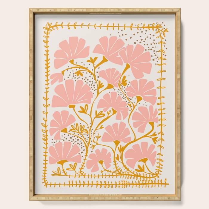 Ever blooming good vibes soft colors Serving Tray Gallery Image 1