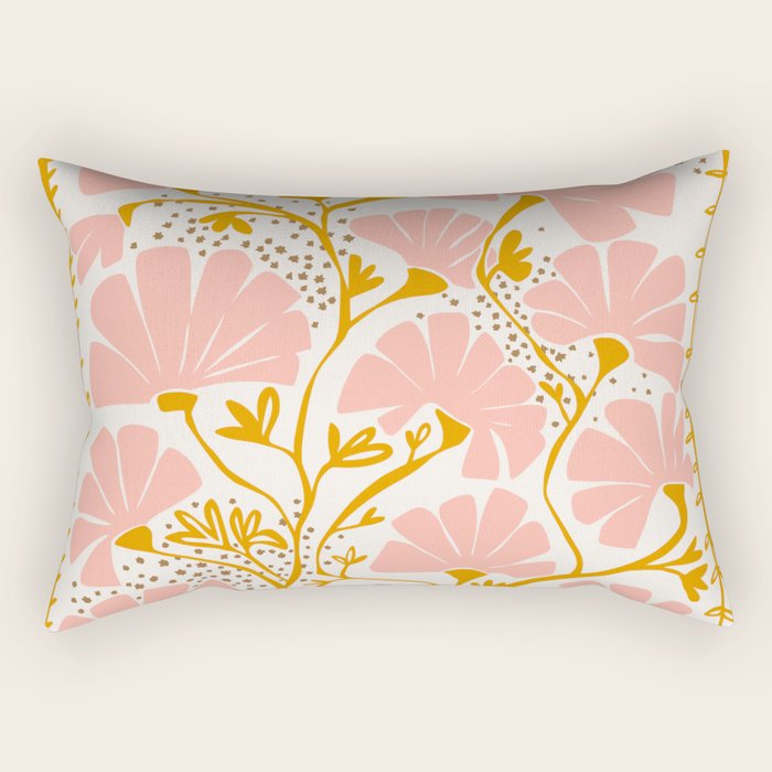 Ever blooming good vibes soft colors Rectangular Pillow Gallery Image 2