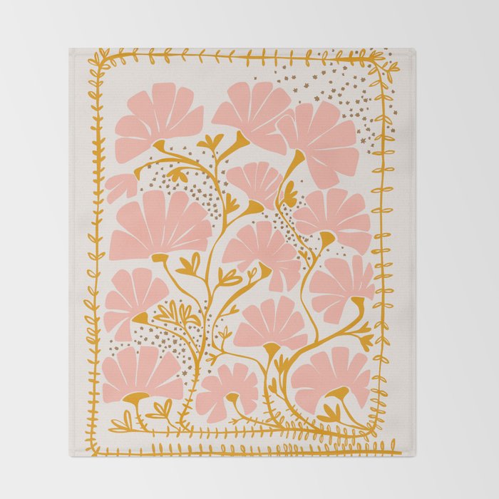 Ever blooming good vibes soft colors Throw Blanket Gallery Image 2