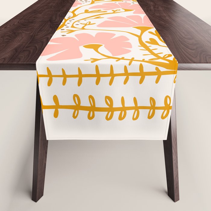 Ever blooming good vibes soft colors Table Runner Gallery Image 1