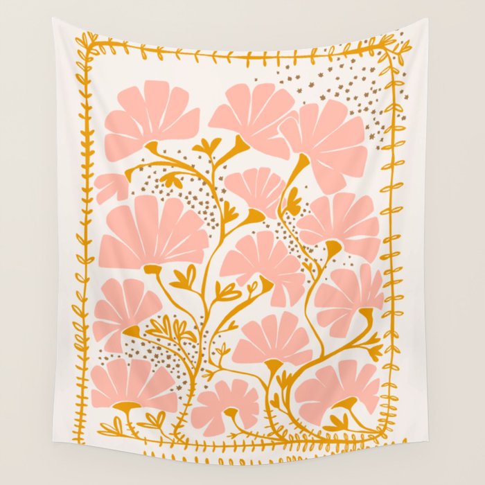 Ever blooming good vibes soft colors Wall Tapestry Gallery Image 1