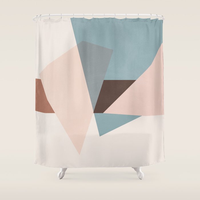 Abstract Minimal Geometric 8 Shower Curtain Gallery Image 1