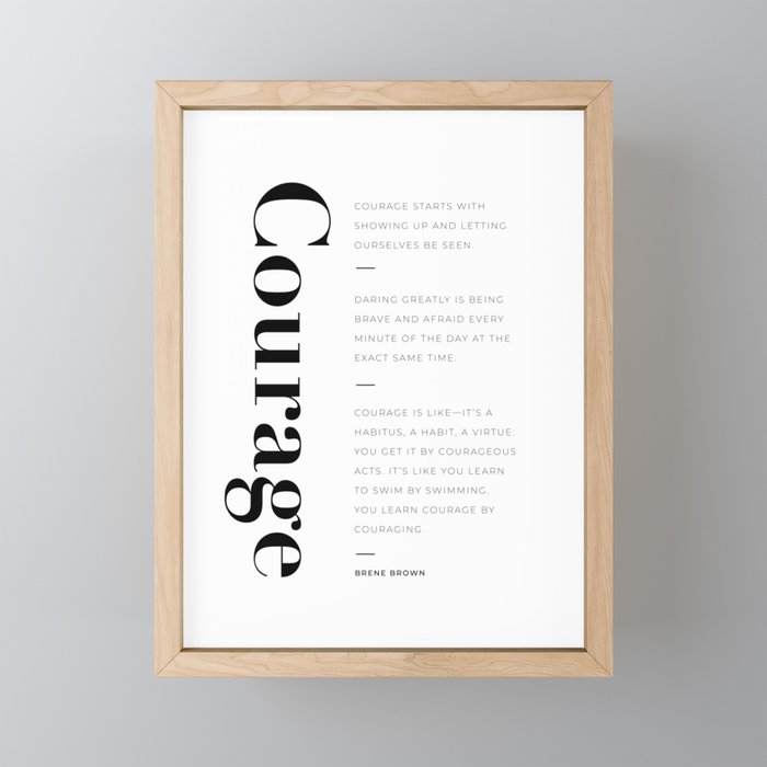 Courage quotes by Brene Brown collection Mini Art Print Gallery Image 1
