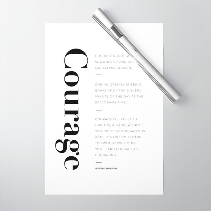 Courage quotes by Brene Brown collection Wrapping Paper Gallery Image 1
