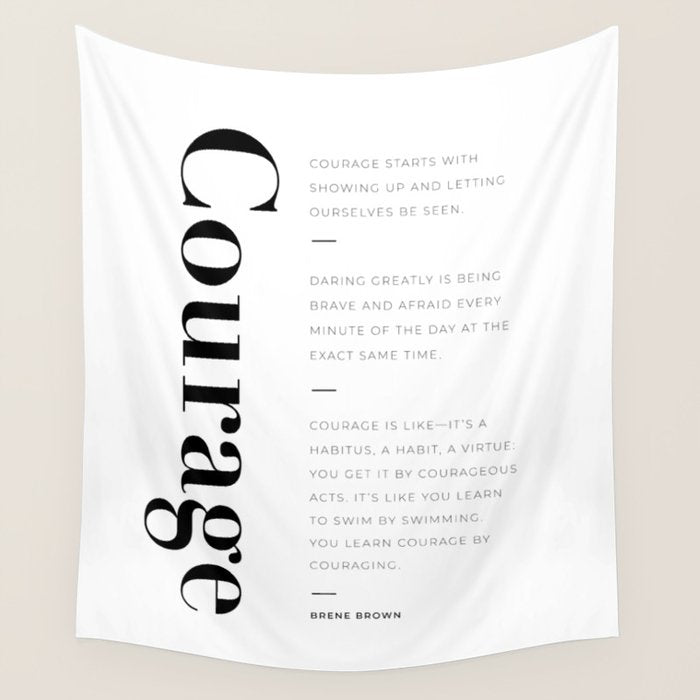 Courage quotes by Brene Brown collection Wall Tapestry Gallery Image 4
