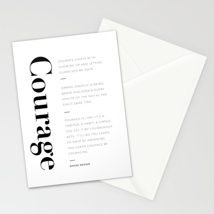 Courage quotes by Brene Brown collection Stationery Card Gallery Image 2